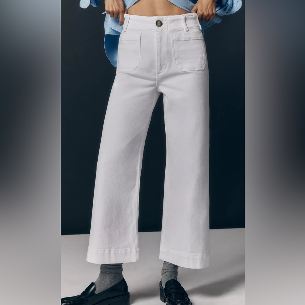 The Colette Crop Wide-Leg Jeans by Maeve